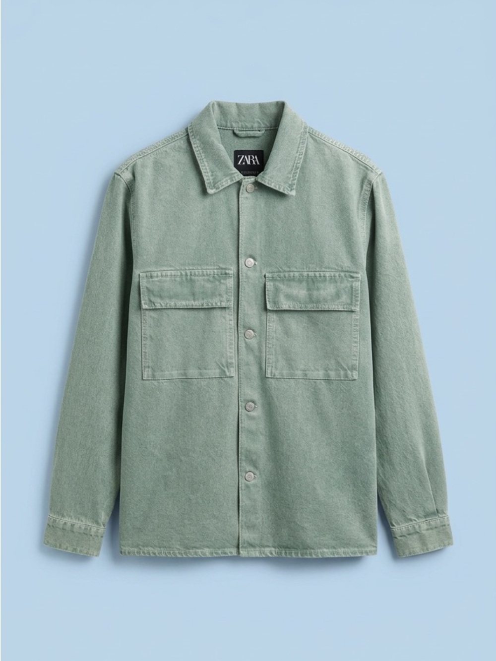 ZARA Sage Green Lightweight Overshirt